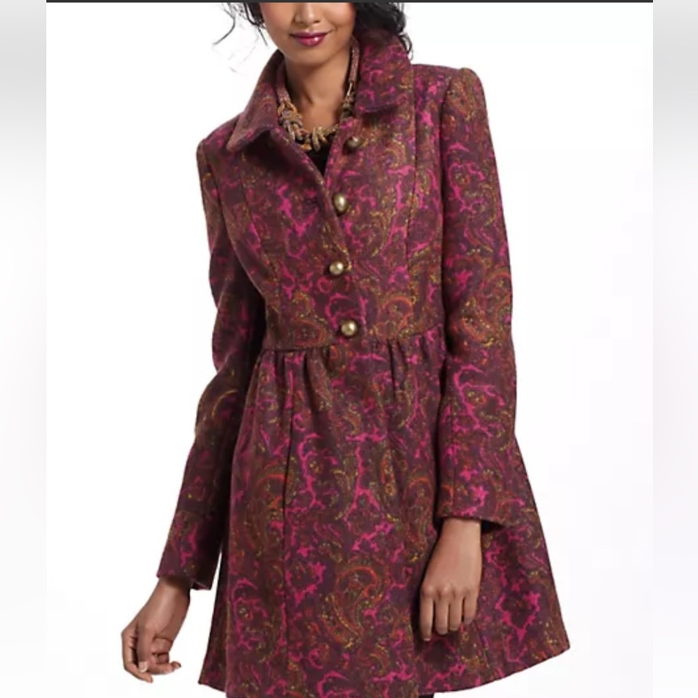 Tracey Reese Plum Paisley coat